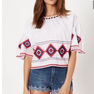 Tularosa Sienna Top Embroidered Beaded Shirt - Women’s‎ Small